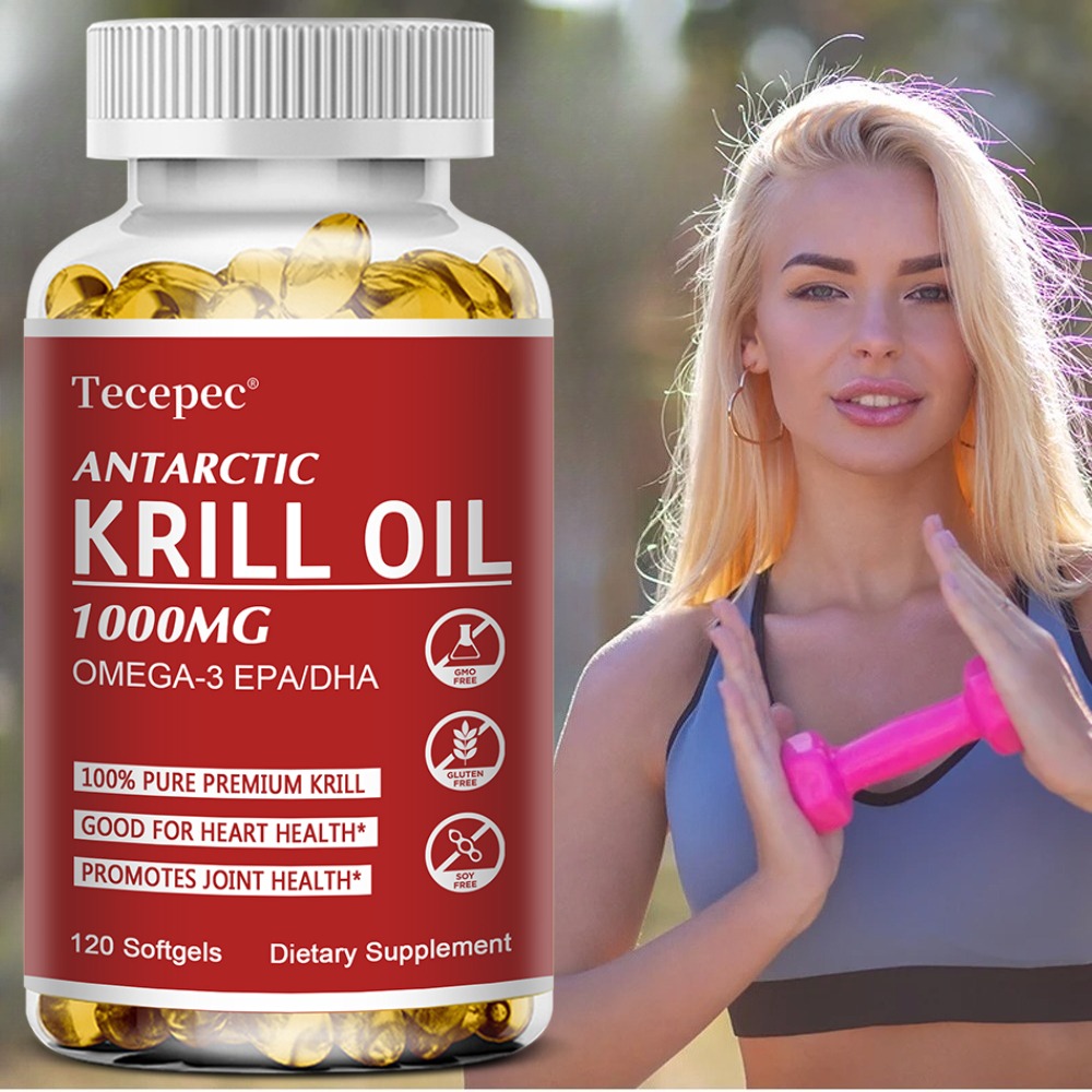Krill Oil Supplement - Cápsulas de Óleo de Krill Antártico