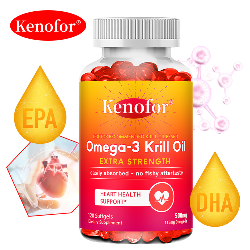 Krill Oil Supplement - Óleo de krill antártico 500mg suplemento