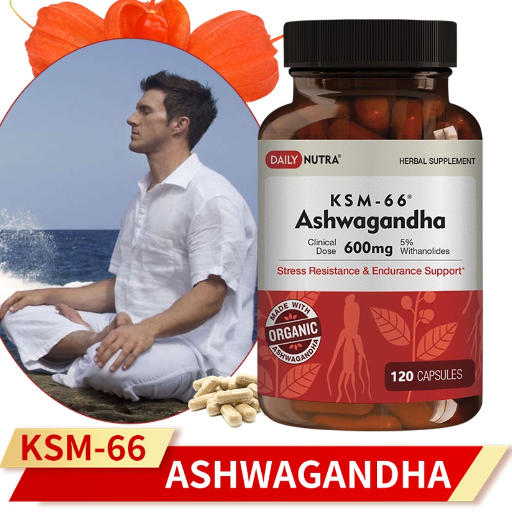 Ashwagandha Extract Root - KSM-66 Ashwagandha 600mg Extrato Orgânico de
