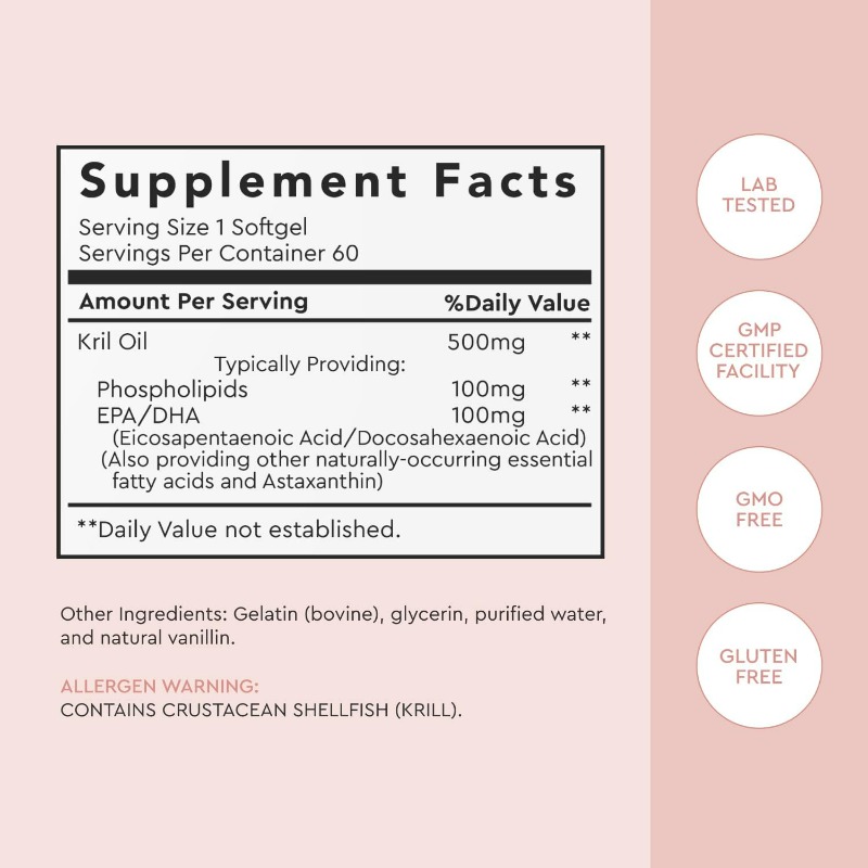Óleo de Krill Antártico 500mg  - Krill Oil Supplement avaliação e preço